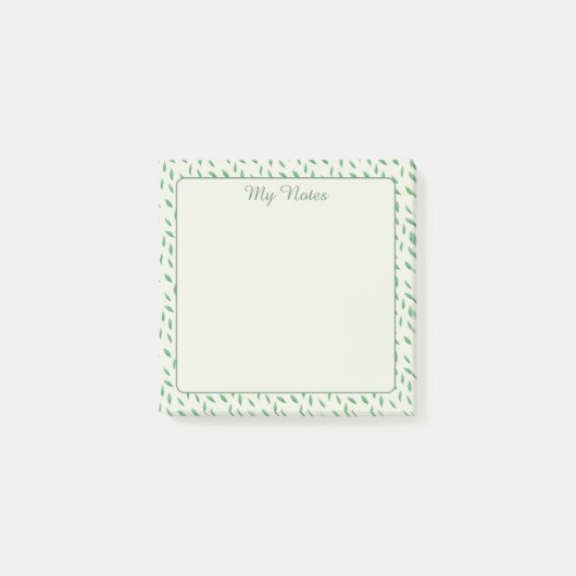 con diseño de hojas verdes ポストイット (正面)