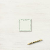 con diseño de hojas verdes ポストイット (デスク上)