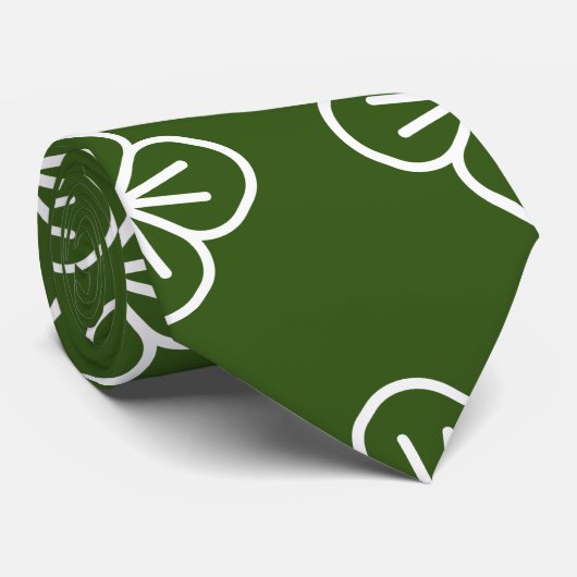 con flores blancas, fondo personalizable ネクタイ (ロール)