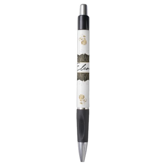  con flores doradas  personalizada ボールペン (正面縦)