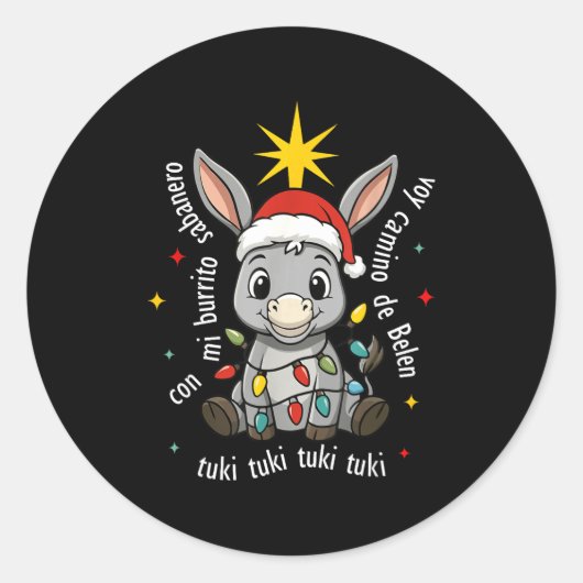 Con Mi Burrito Sabanero Mexican Tuki Tuki Latino X ラウンドシール (正面)
