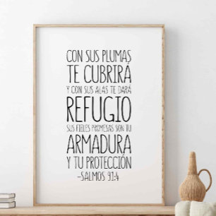Con Sus Plumas Te Cubrira, Salmos 91:4 ポスター