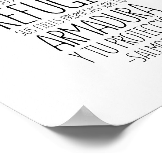 Con Sus Plumas Te Cubrira, Salmos 91:4 ポスター (角)