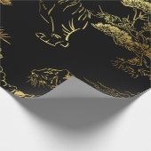 con tigre estilo japonés ラッピングペーパー (角)