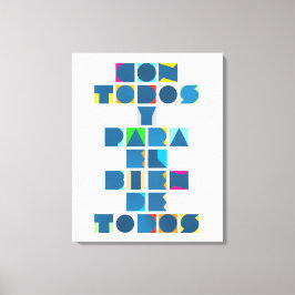 CON TODOSホワイトカラフル キャンバスプリント