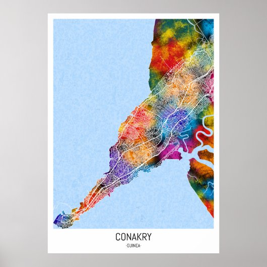 Conakry Guinea City Map ポスター (正面)