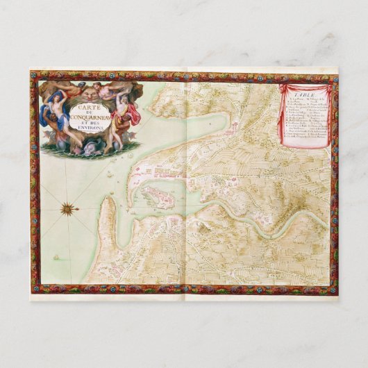 Concarneauの地図 ポストカード (正面)