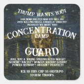 CONCENTRATION CAMP TRUMP DHS ICE CBP POLICIA スクエアシール (正面)
