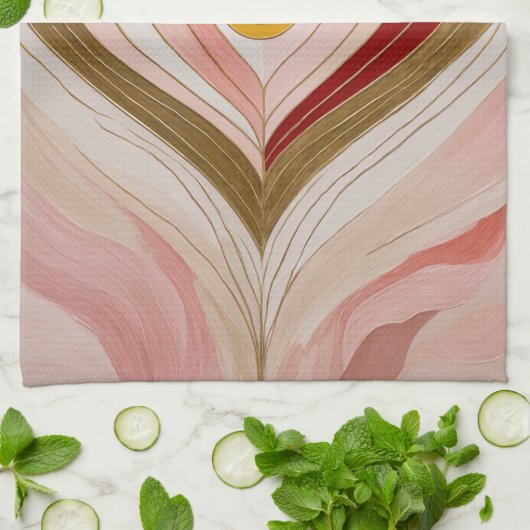 Concentric Heart Blossom キッチンタオル (折り畳み)