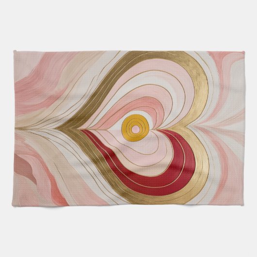 Concentric Heart Blossom キッチンタオル (横)