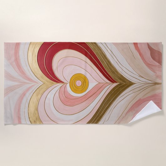 Concentric Heart Blossom ビーチタオル (正面)