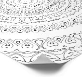 Concentric Heart Waves Coloring Page Pattern Art ポスター (角)