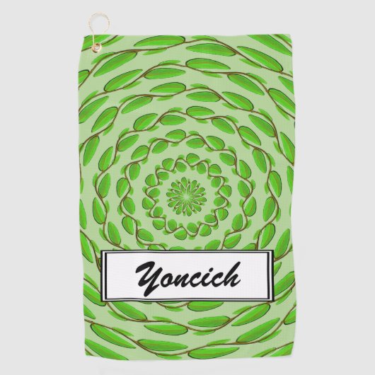 Concentric Leafリングや輪by Kenneth Yoncich ゴルフタオル (正面)
