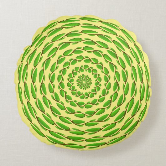 Concentric Leafリングや輪by Kenneth Yoncich ラウンドクッション (正面)
