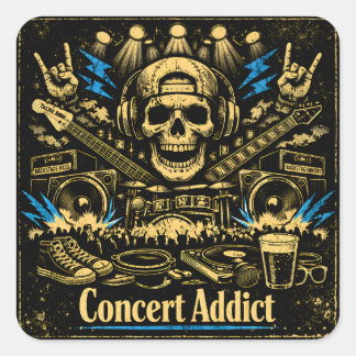 Concert Addict – Live Music Fan Culture スクエアシール