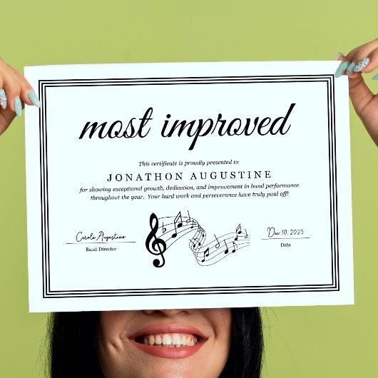 Concert Band, Marching Band, Choir Certificate ポスター