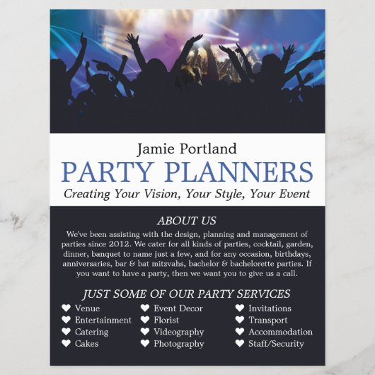 Concert Crowd, Party Event Planner Advertising チラシ (正面)