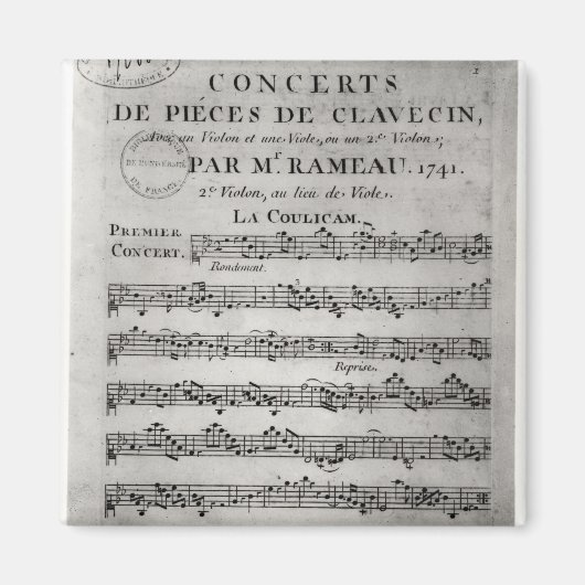 Concerti de Pieces deのスコアシート マグネット (正面)