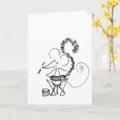 Concertina Player – スティックマウ空白のスグリーティングカード カード (黄色い花)