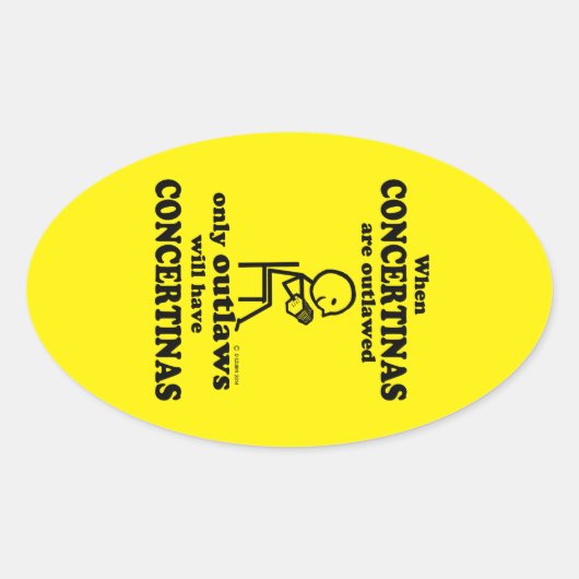 Concertinas Outlored Ovalステッカー 楕円形シール (正面)