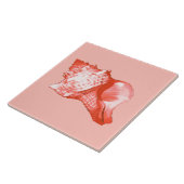 Conchシェルスケッチ – サンゴ、シェルピンクと白 タイル (側面)