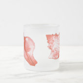 Conchシェルスケッチ – サンゴ、シェルピンクと白 フロストグラスマグカップ (中央)