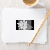 Conch Shellエレガントビーチ白黒アドレス ラベル (インサイチュ)