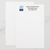 Conch Shell海絵を描ズ、ビジネス用文房具 便箋 (正面/裏面)