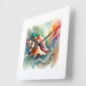 Conch Shell 160724AREF203 - Watercolor スクエア壁時計 (傾斜)