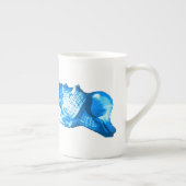 Conch shell sketch - cobaltとsky blue ボーンチャイナマグカップ (右)