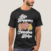 Conchas Pan Dulce Latina Mexican Mujer Concha Past Tシャツ (正面)