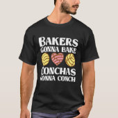 Conchas Pan Dulce Latina Mexican Mujer Concha Past Tシャツ (正面)