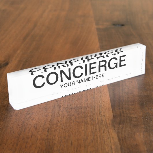 Concierge desk name plate with custom name デスクネームプレート (側面)
