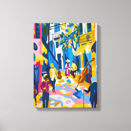 Concierto Callejero: Arte Favista con Música Color キャンバスプリント