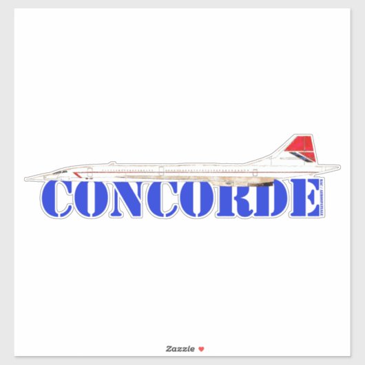 Concorde Jet with Bold Blue Text シール (シート)
