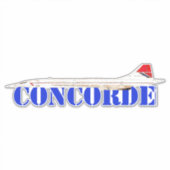 Concorde Jet with Bold Blue Text シール (正面)