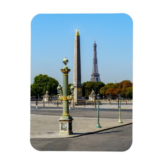 Concorde Luxor Obelisk and Eiffel Tower - Paris マグネット (縦)