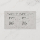 Concrete Building Construction Contractor 名刺 (裏面)