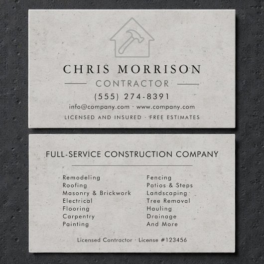 Concrete Building Construction Contractor 名刺