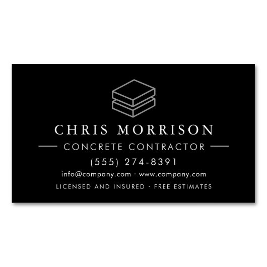 Concrete Cement Construction Services マグネット名刺 (正面)
