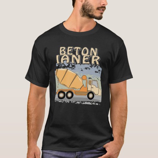 Concrete Mixer Construction Site Construction Work Tシャツ (正面)