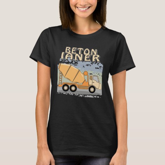 Concrete Mixer Construction Site Construction Work Tシャツ (正面)