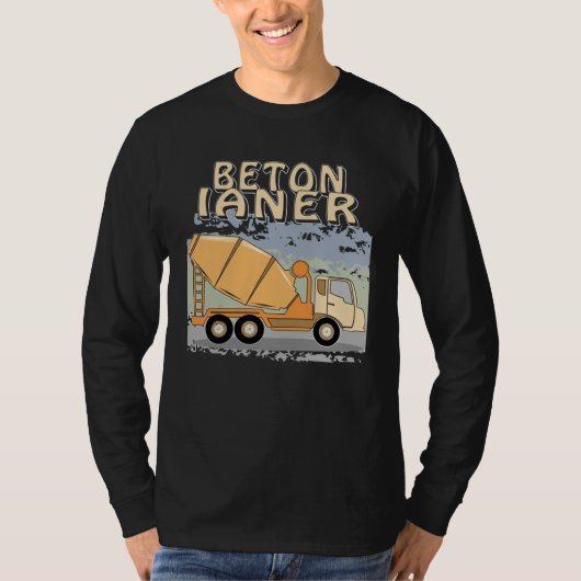 Concrete Mixer Construction Site Construction Work Tシャツ (正面)