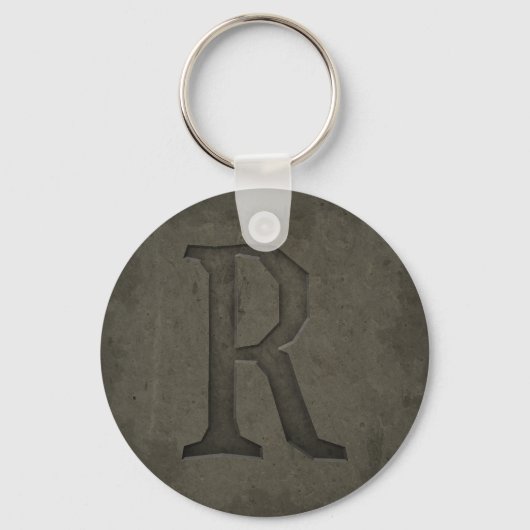 Concrete Monogram Letter R キーホルダー (正面)