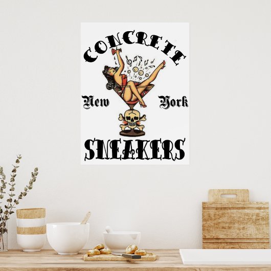 CONCRETE SNEAKERS "TATTOO LOGO" ポスター (キッチン)
