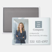 Concrete White Photo Logo Promotional Business マグネット (正面/裏面)