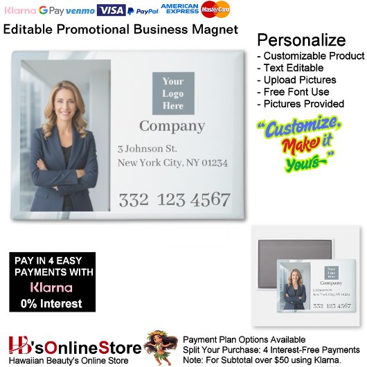 Concrete White Photo Logo Promotional Business マグネット