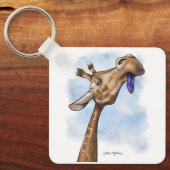 Condescending Giraffe Cartoon キーホルダー (正面)