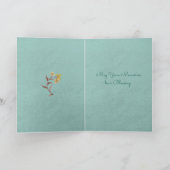 Condolences Aqua Soft Pastel Floral Banner Card カード (内部)