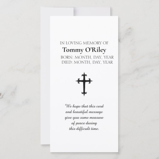 Condolences Blessing Purple, Blue, Orange Prayer (裏面)